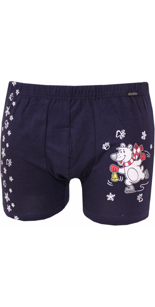 Pánské boxerky s potiskem Andrie PS 5581 navy