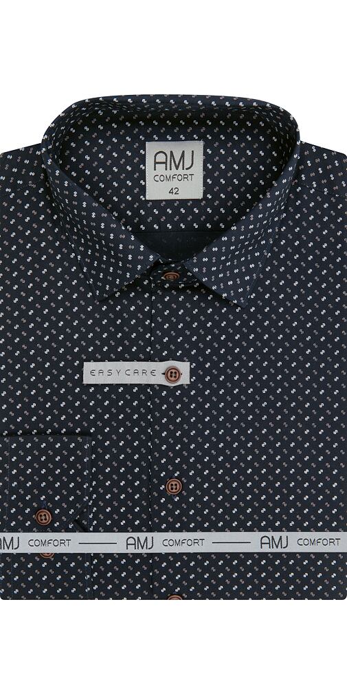 Pánská košile AMJ Comfort Slim Fit VDSB 1237 navy