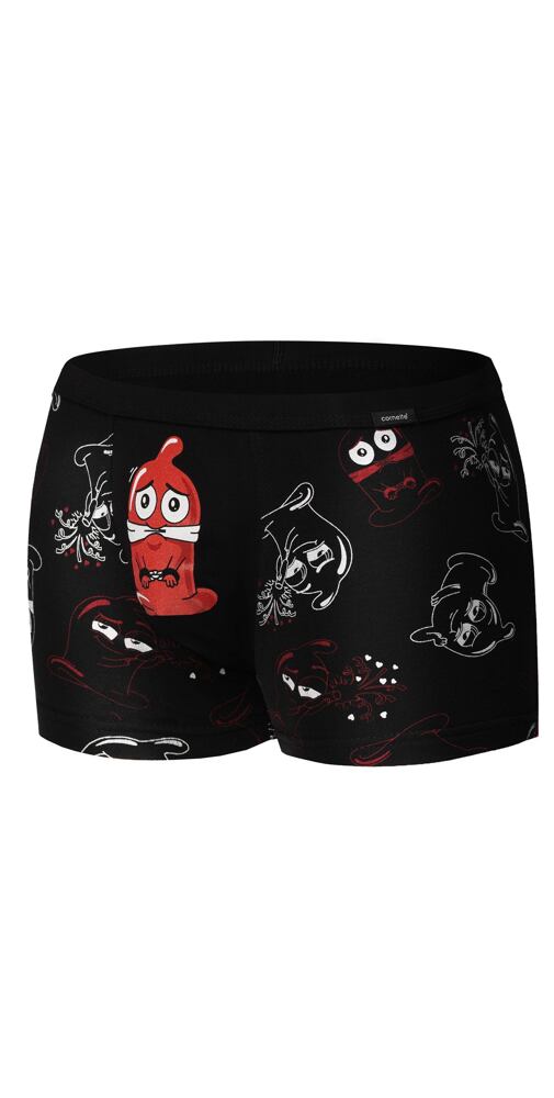 Boxerky pro muže Cornette Tattoo Rubber černé