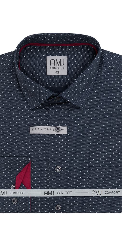 Elegantní pánská košile AMJ Comfort Slim Fit VDSBR 1334 navy