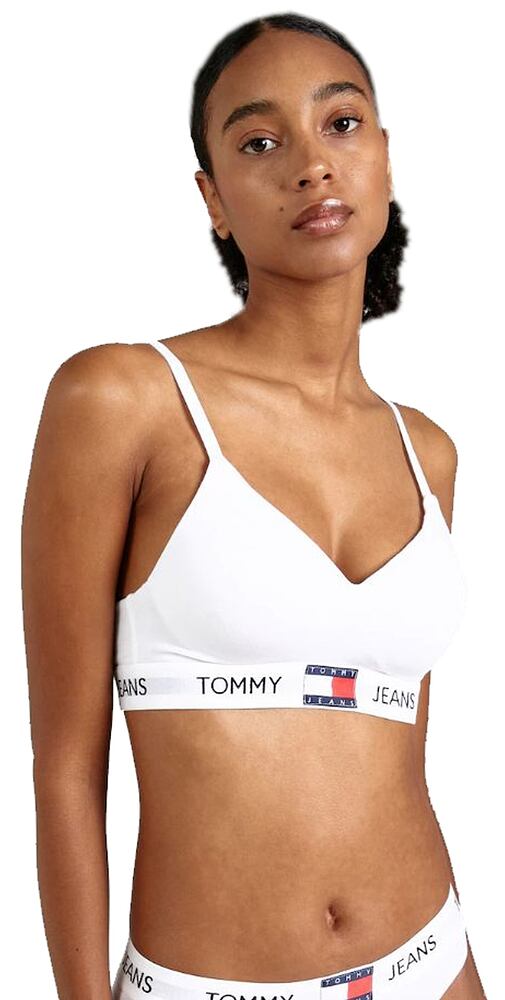 Sportovní podprsenka Tommy Hilfiger Bralette UW0UW004673 bílá
