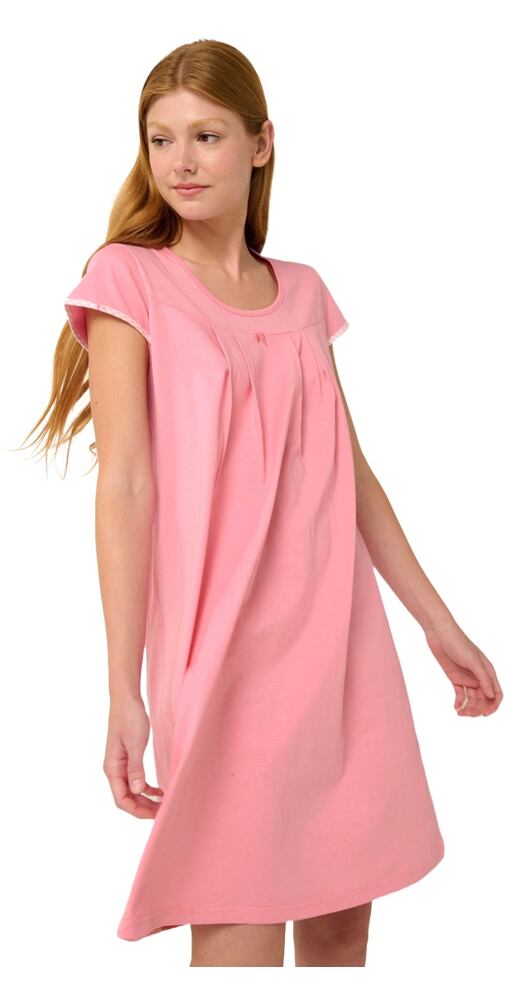 Bavlněná letní noční košile s volánky Vamp 22261 pink sea