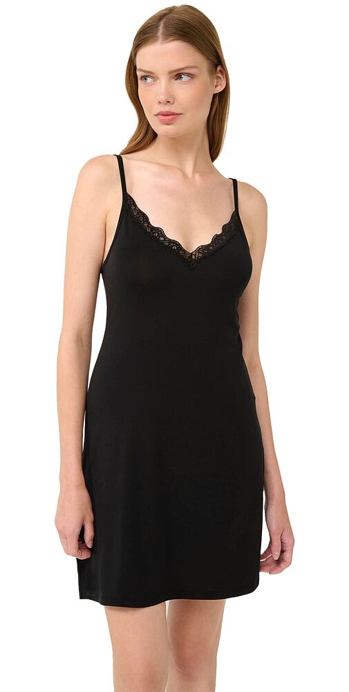 Dámská mikromodalová noční košilka s krajkou Vamp 22803 black