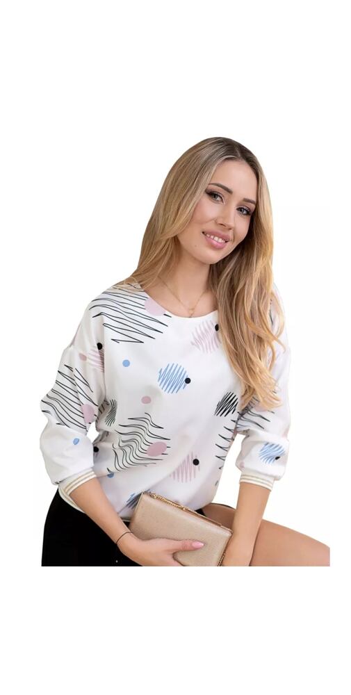 Dámská vzorovaná halenka M. Hajdan BL1220 modrý kruh