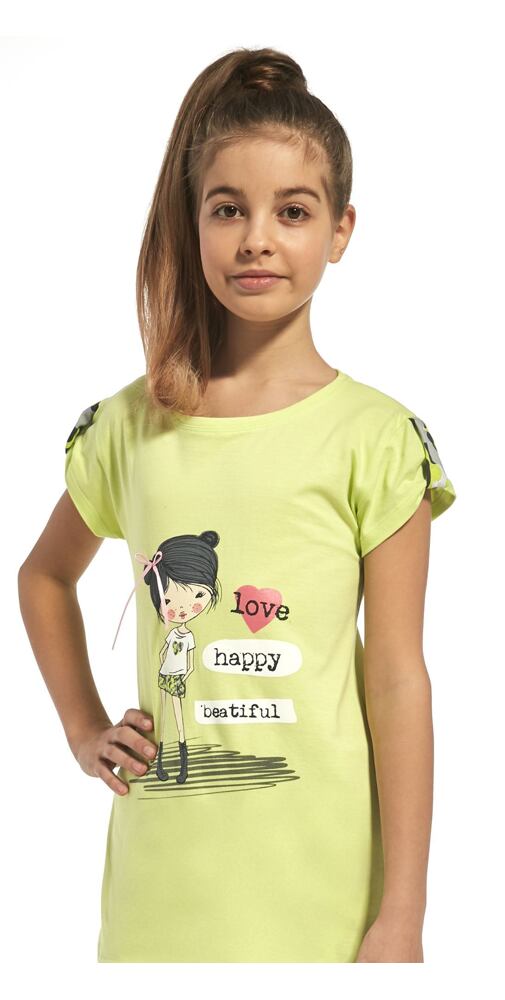 Dívčí noční košile Cornette Young Girl limet