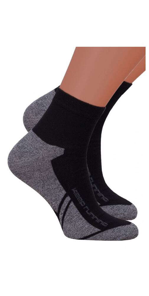 Kotníčkové ponožky pro muže Steven 212054 černo-šedá