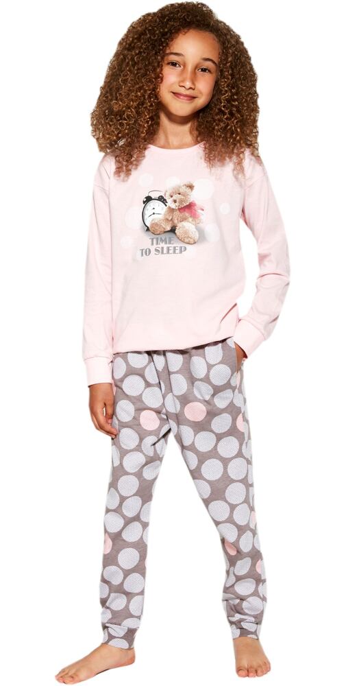 Bavlněné dívčí pyžamo Cornette Kids Time To Sleep 2 pink