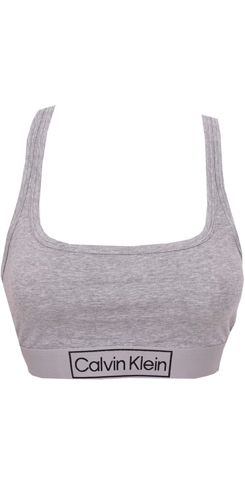 Sportovní Calvin Klein Bralette Reimagined Heritage QF6768E šedý melír