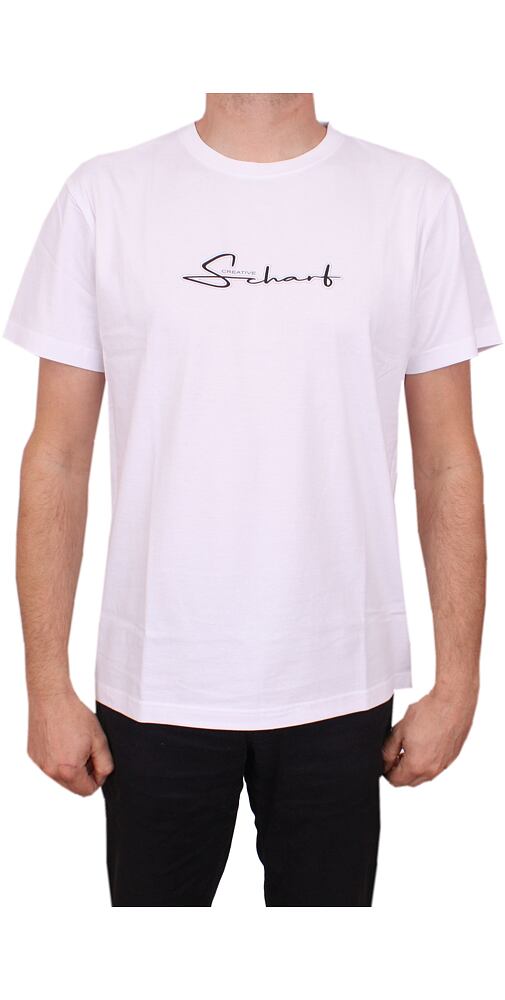 Bavlněné tričko pro muže Scharf SFZ22053 bílé