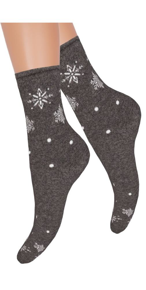 Bavlněné ponožky s obrázky Steven 759099 šedé