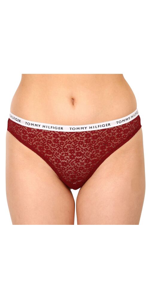 Krajková tanga Tommy Hilfiger UW0UW04514 bordó