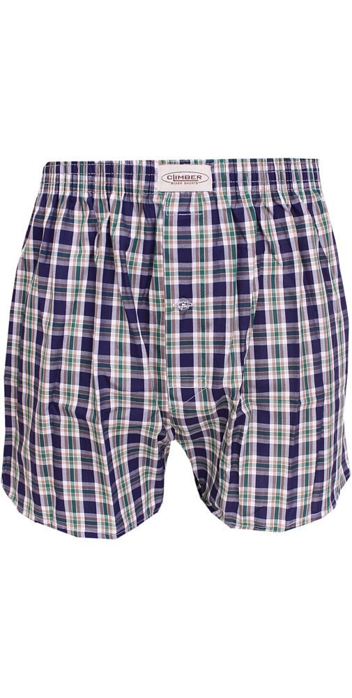 Moderní plátýnkové trenýrky Climber 3100C11 navy-zelená kostka