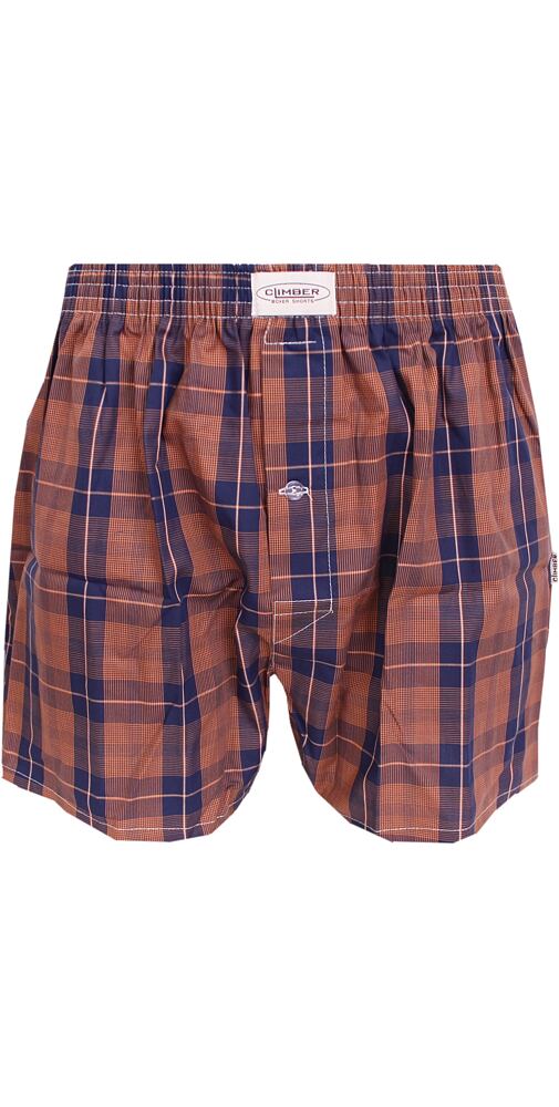 Pánské plátýnkové trenýrky Climber 3100C22 navy-orange kostka