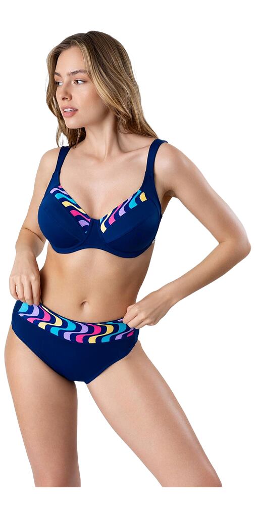 Elegantní dvoudílné plavky bez výztuže Timo 830633 navy