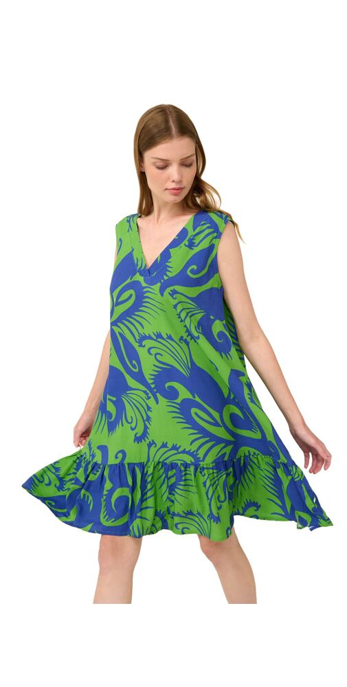 Letní šaty Vamp bez rukávů z popelínu s potiskem Sea Life 22421 green jolly