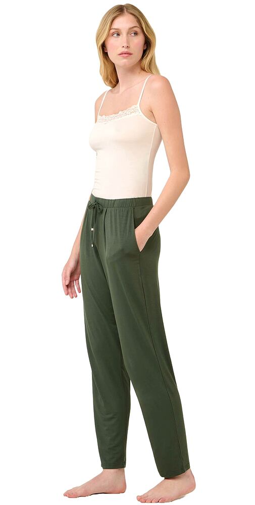 Dlouhé dámské letní kalhoty Vamp 22102 green ivy