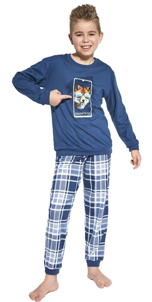 Chlapecké pyžamo Cornette Young Smart Fox tm. jeans