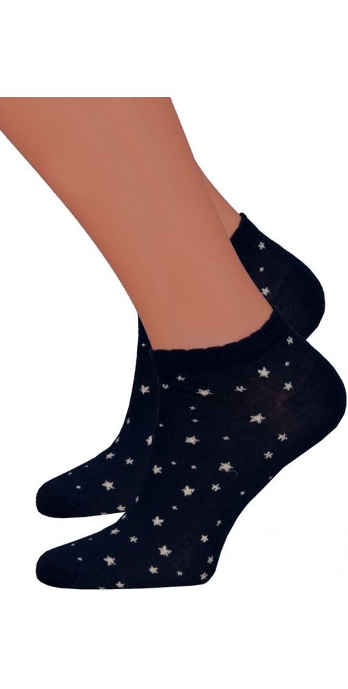 Nízké ponožky s hvězdičkami Steven 62114 navy