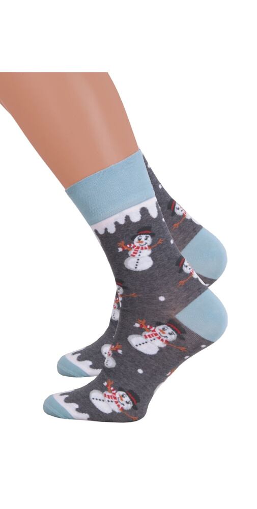 Obrázkové dámské ponožky More 148078 sněhulák