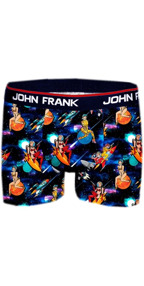 Boxerky pro muže s barevným potiskem John Frank 342 space girl