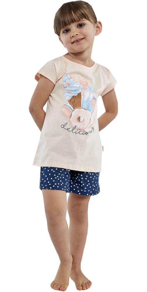 Krátké pyžamo pro děvčata Cornette Young Delicious meruňková