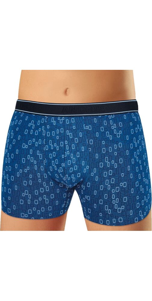 Moderní pánské boxerky s přiznanou gumou v pase Andrie PS 5634 modré