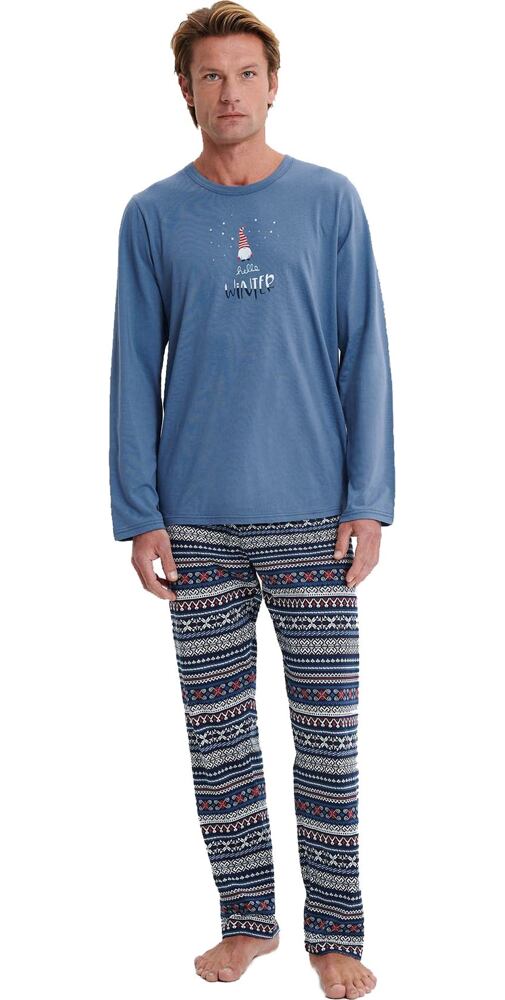 Pánské pyžamo s dlouhým rukávem 19473 blue moonlight