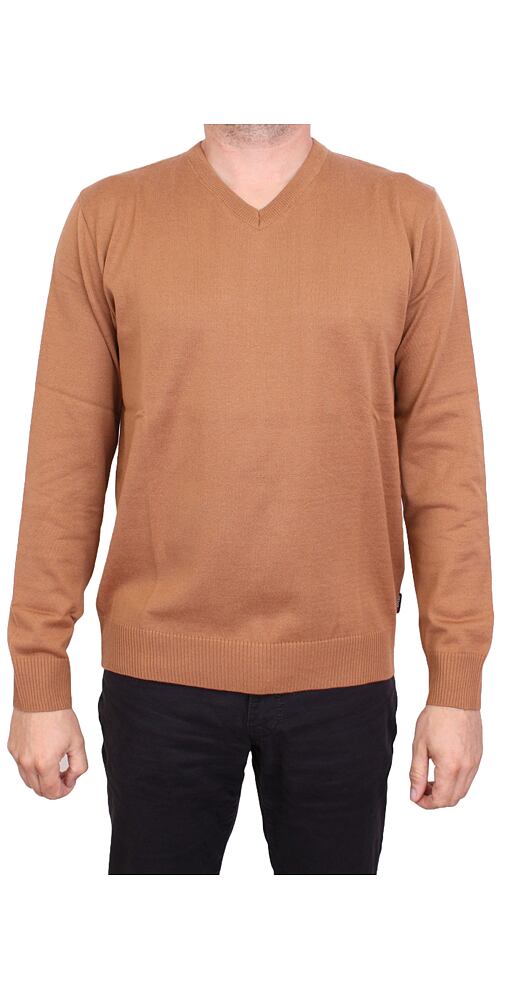 Pánský svetr s véčkovým výstřihem  Jordi 832 camel