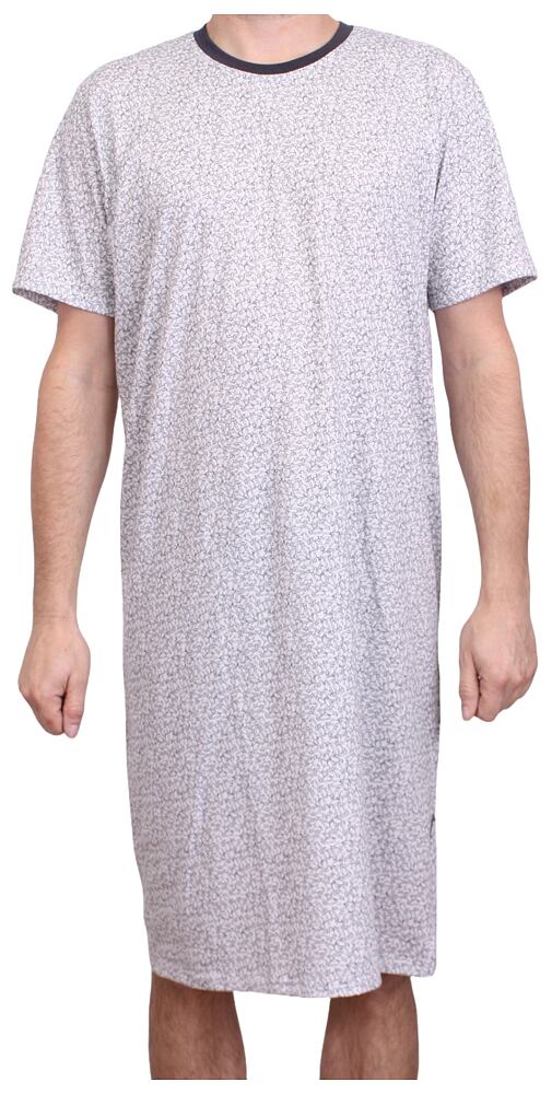 Bavlněná noční košile pro muže Pleas 180820 šedá