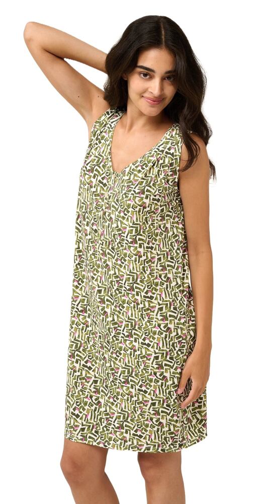 Letní noční košile s knoflíkovou légou Vamp 22034 green ivy