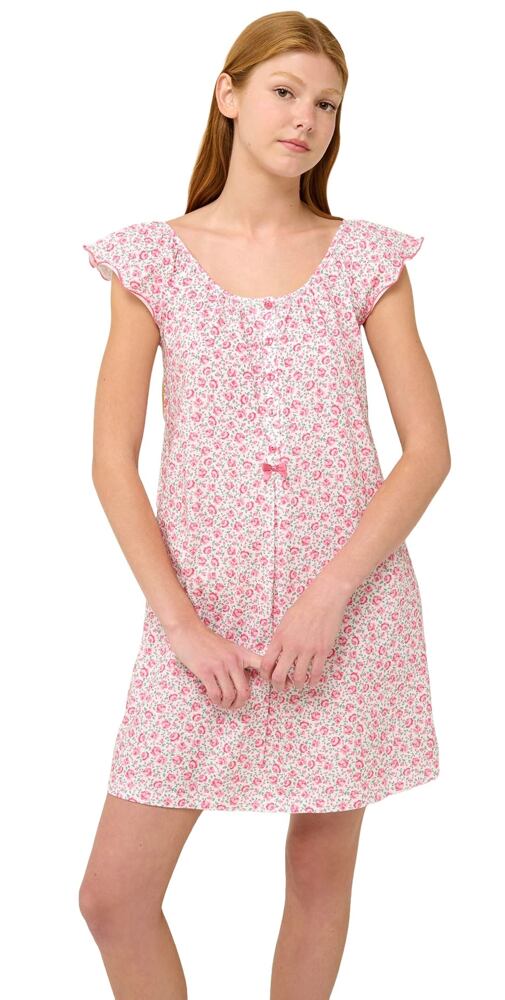 Bavlněná letní noční košile s knoflíkovou légou Vamp 22250 pink dove