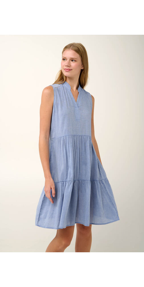Letní šaty Vamp bez rukávů s výstřihem do V 22881 blue infinity