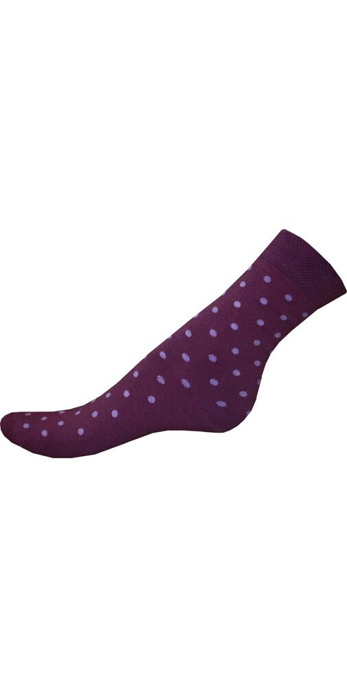 Fialové ponožky s puntíkem