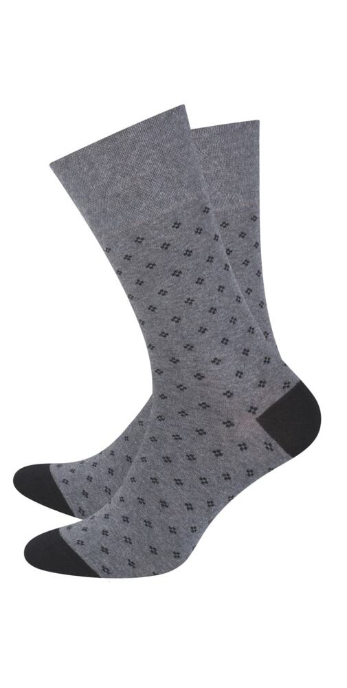 Šedé pánské ponožky s decetním vzorečkem