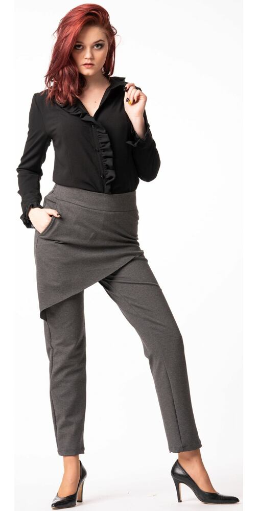 Luxusní dámské kalhoty Fashion Mam 31777 šedá