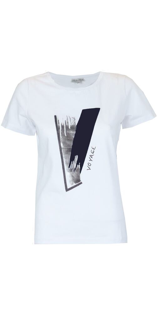 Bílé tričko s krátkým rukávem Sophia Perla Jacky