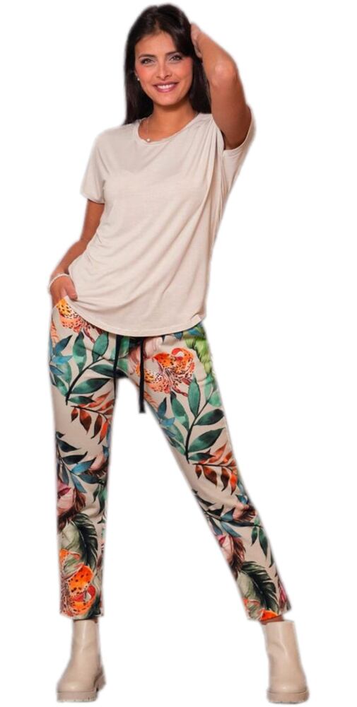 Designové kalhoty pro ženy 81-1010 multicolor