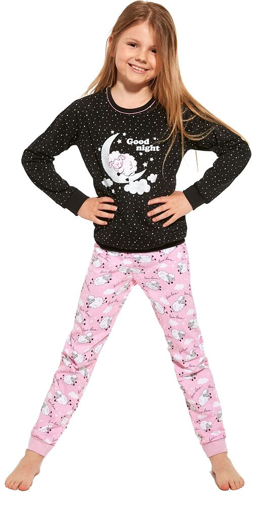 Bavlněné dívčí pyžamo Cornette Sheep černo-pink