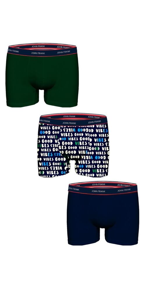 Pánské boxerky John Frank JF3BFG04 3 pack multicolor