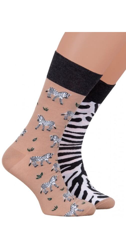 Pánské vzorované ponožky More 58079 zebra