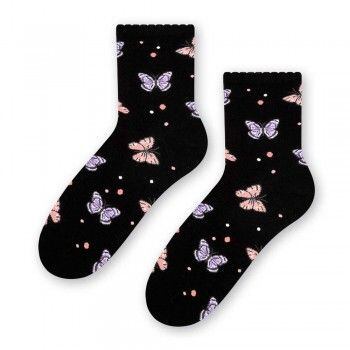 Dámské vzorované ponožky s motýlky Steven 15084D