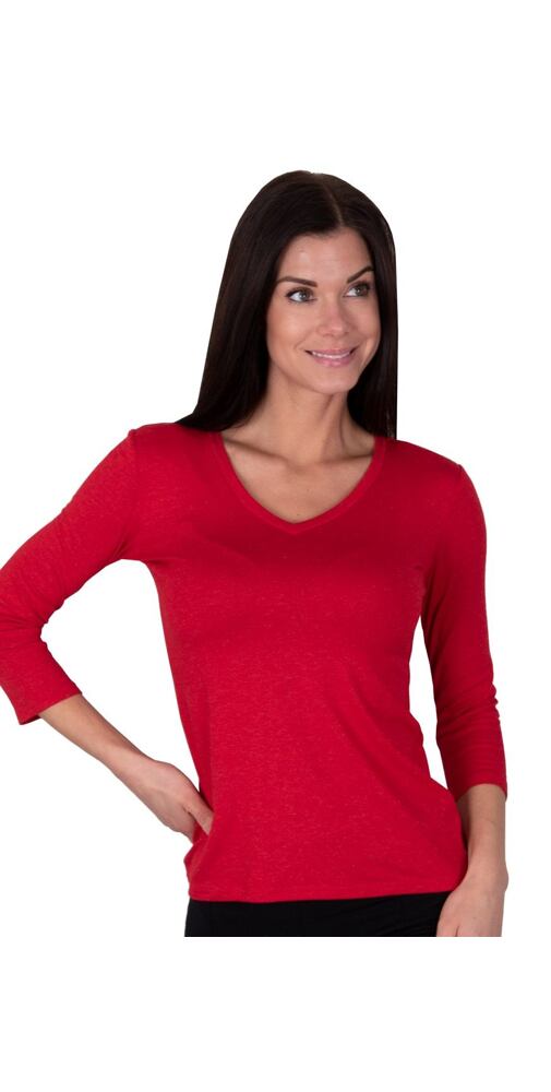 Elegantní tričko s véčkovým výstřihem Babell Carmen červená