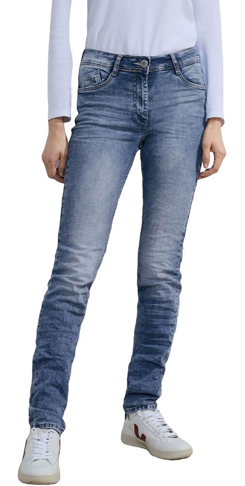 Slim fit džíny s vysokým pasem Toronto Cecil 377174 light blue