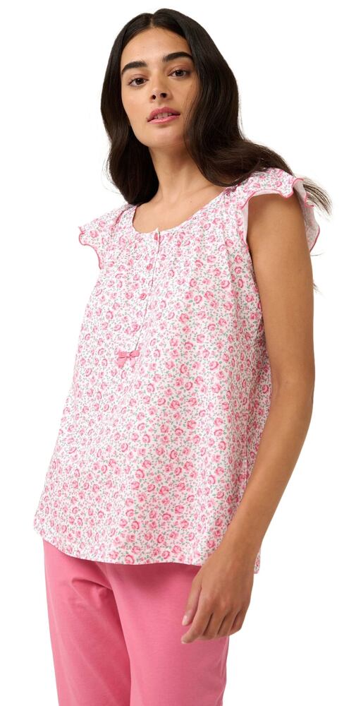 Bavlněné dámské pyžamo s volánky Vamp 22251 pink dove