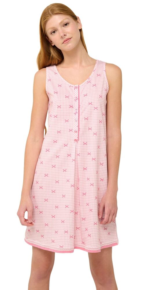 Bavlněná letní těhotenská a kojící noční košile Vamp 22264 pink sea
