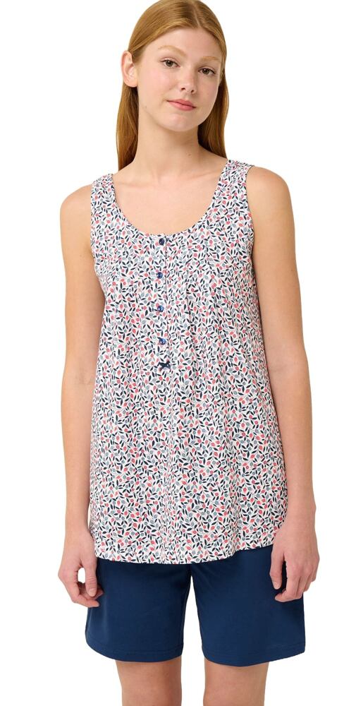 Dámské bavlněné pyžamo s krátkými kalhotami Vamp 22301 blue peony