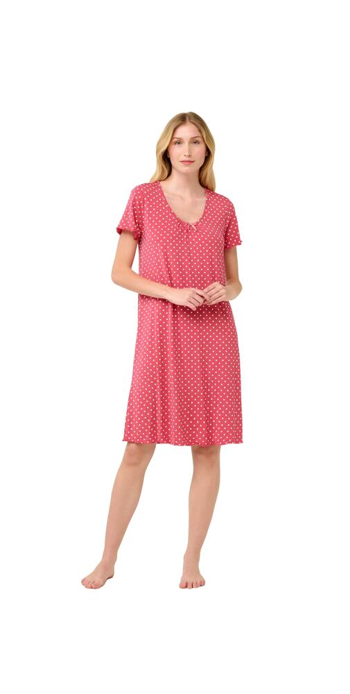 Letní puntíkovaná noční košile Vamp 22073 rose taupe
