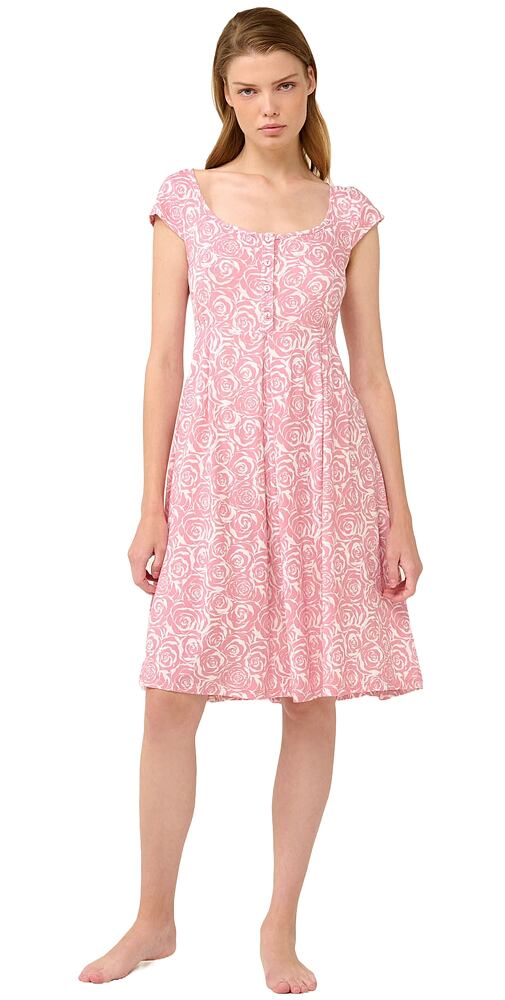 Letní noční košile Vamp s knoflíkovou légou 22006 pink blush
