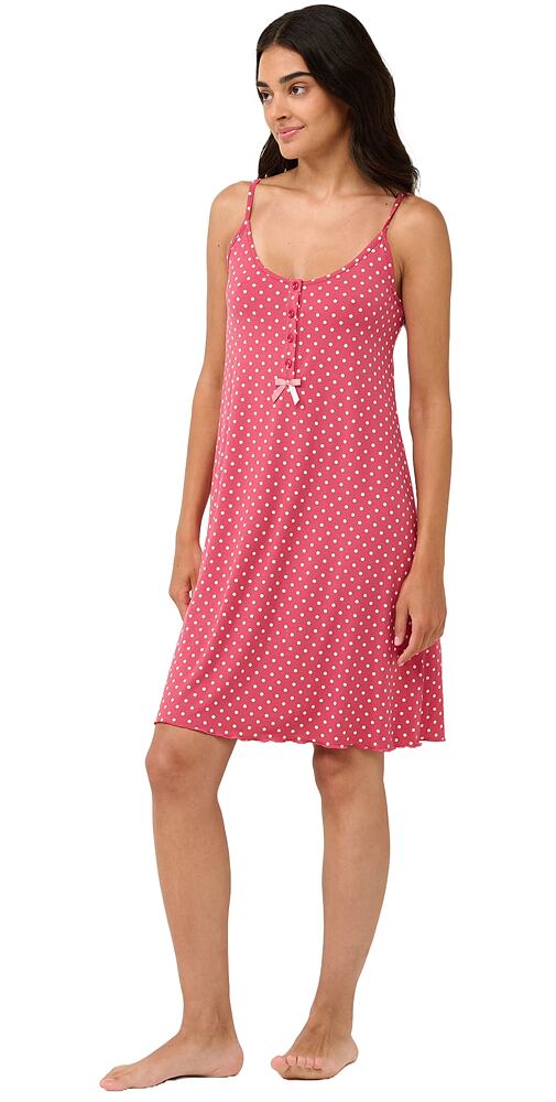 Dámská noční košile Vamp na ramínka s puntíky 22075 rose taupe