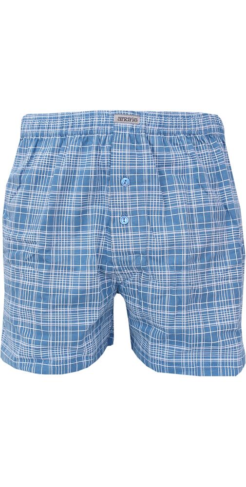 Pánské bavlněné trenky s jemným vzorem kostky Andrie PS 5886 jeans